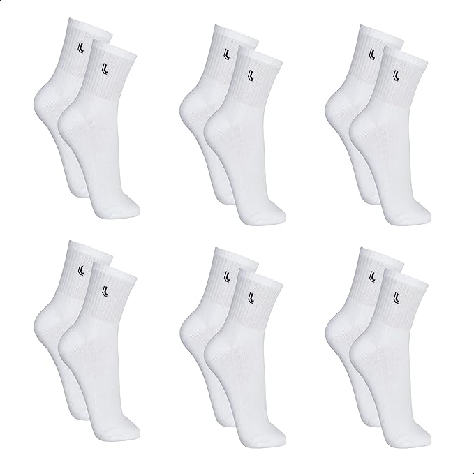 Kit 6 Pares de Meia Lupo Cano Médio Atoalhada Punho Canelado