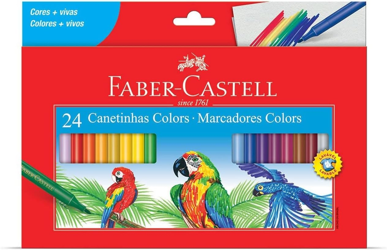 Canetinha Hidrográfica 24 Cores, Faber-Castell