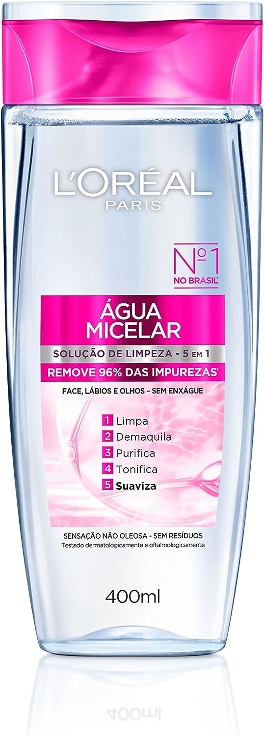 Água Micelar L’Oréal Paris Solução de Limpeza 5 em 1, 400ml