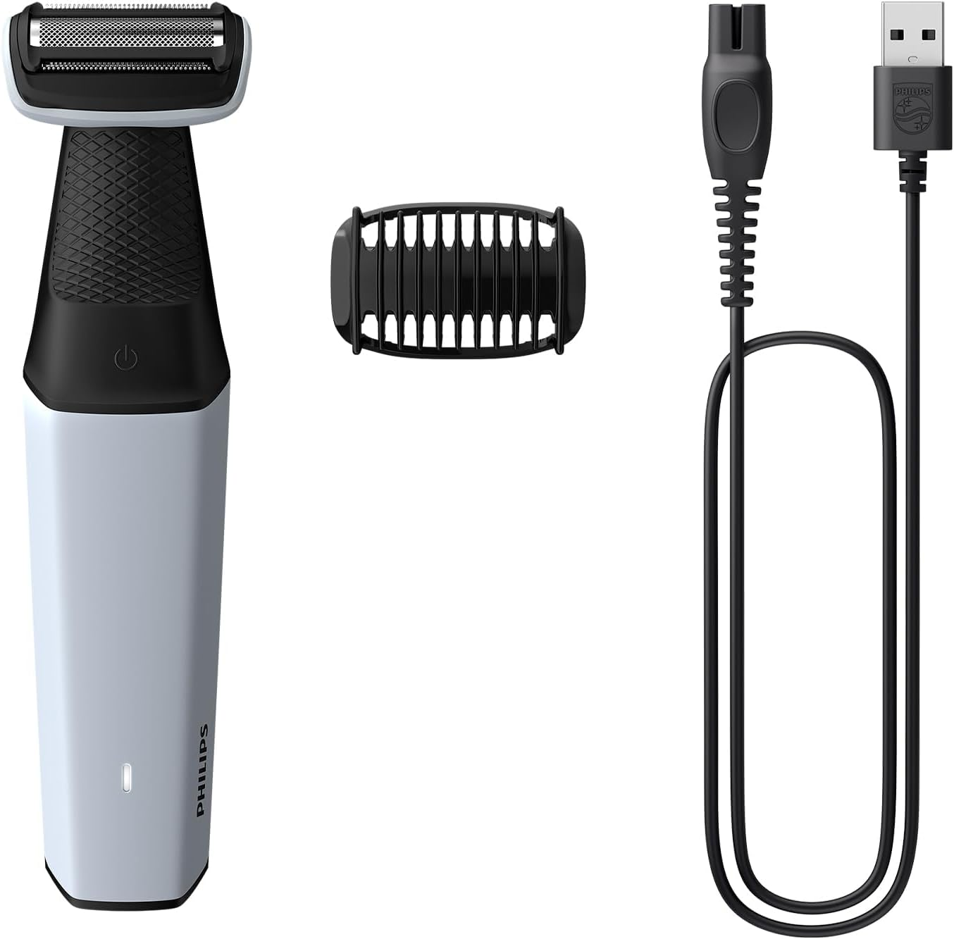 Philips Bodygroom Aparador e Raspador de Pelos para o Corpo, Uso Seco e Molhado, à Prova d’água, Bivolt