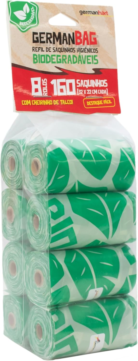 Kit Refil Cata Caca Saquinhos Higiênicos para Cães, Destaca Fácil, 8 Rolos (160 saquinhos)