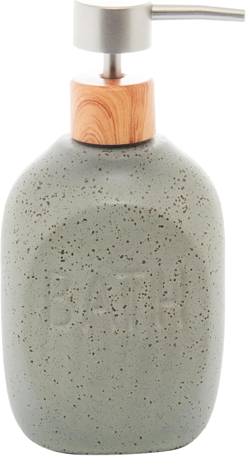 Porta Sabonete Líquido de Cerâmica Granilite Bath Cinza 430ml