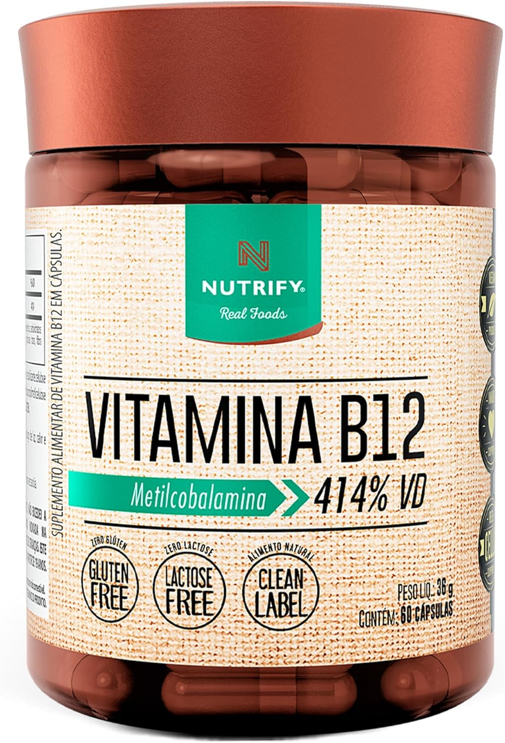 Nutrify – Vitamina B12 – Metilcobalamina 414% VD – Multivitamínico – Suplemento Alimentar