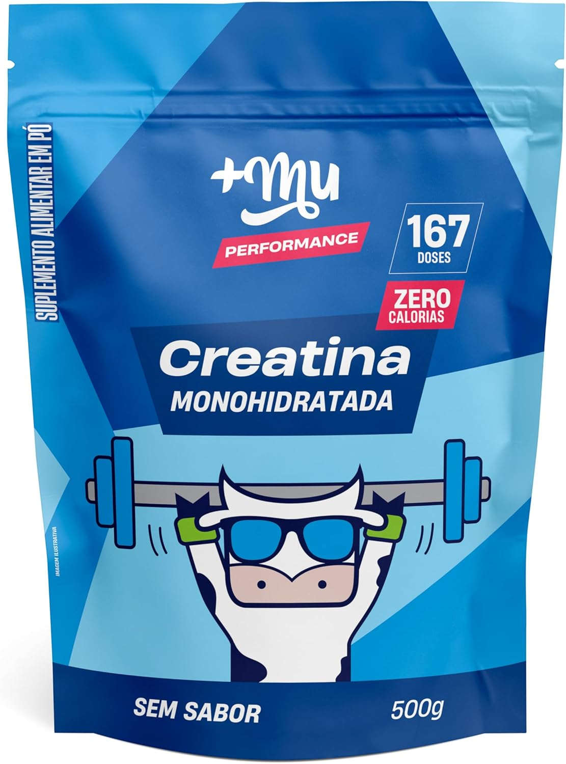 +Mu Creatina Monohidratada 100% Pura s/Sabor – Refil 500g