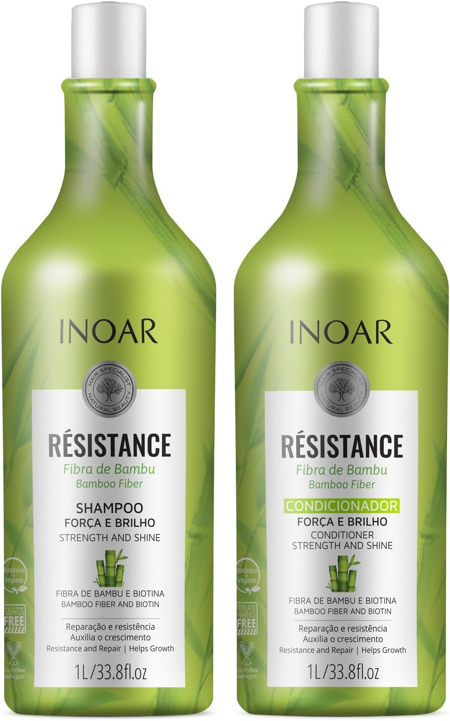 Inoar, Kit Resistance Bambu – Shampoo e Condicionador 1L
