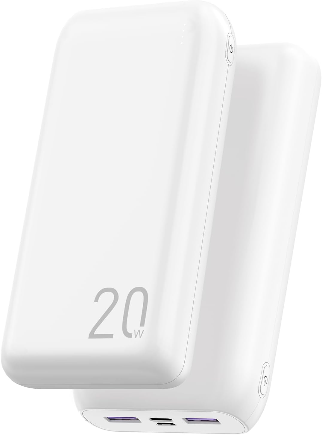 Power Bank 20000mAh Carregador Portátil, 2 USB-A (até 22.5W, PD) + 1 USB-C (até 20W, PD) + 1 Micro USB (até 18W), Carregamento Rápido, Proteção Inteligente, Compatível com Android e iOS