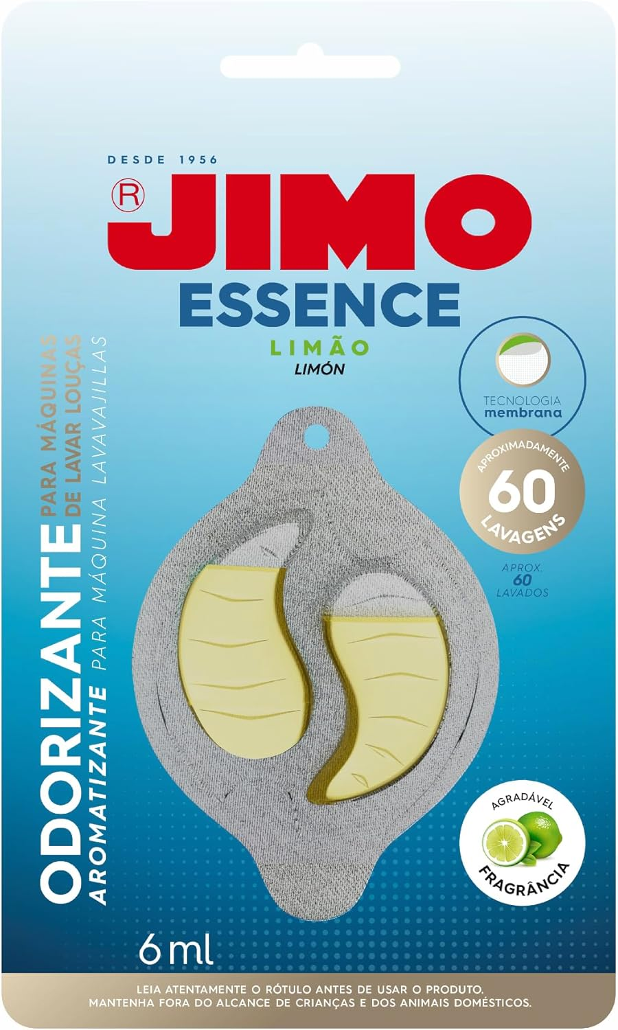 Jimo Essence Elimina Odores e Mal Cheiro Máquina Lava Louça 60 Lavagens Fragrância Cítrica Fresca