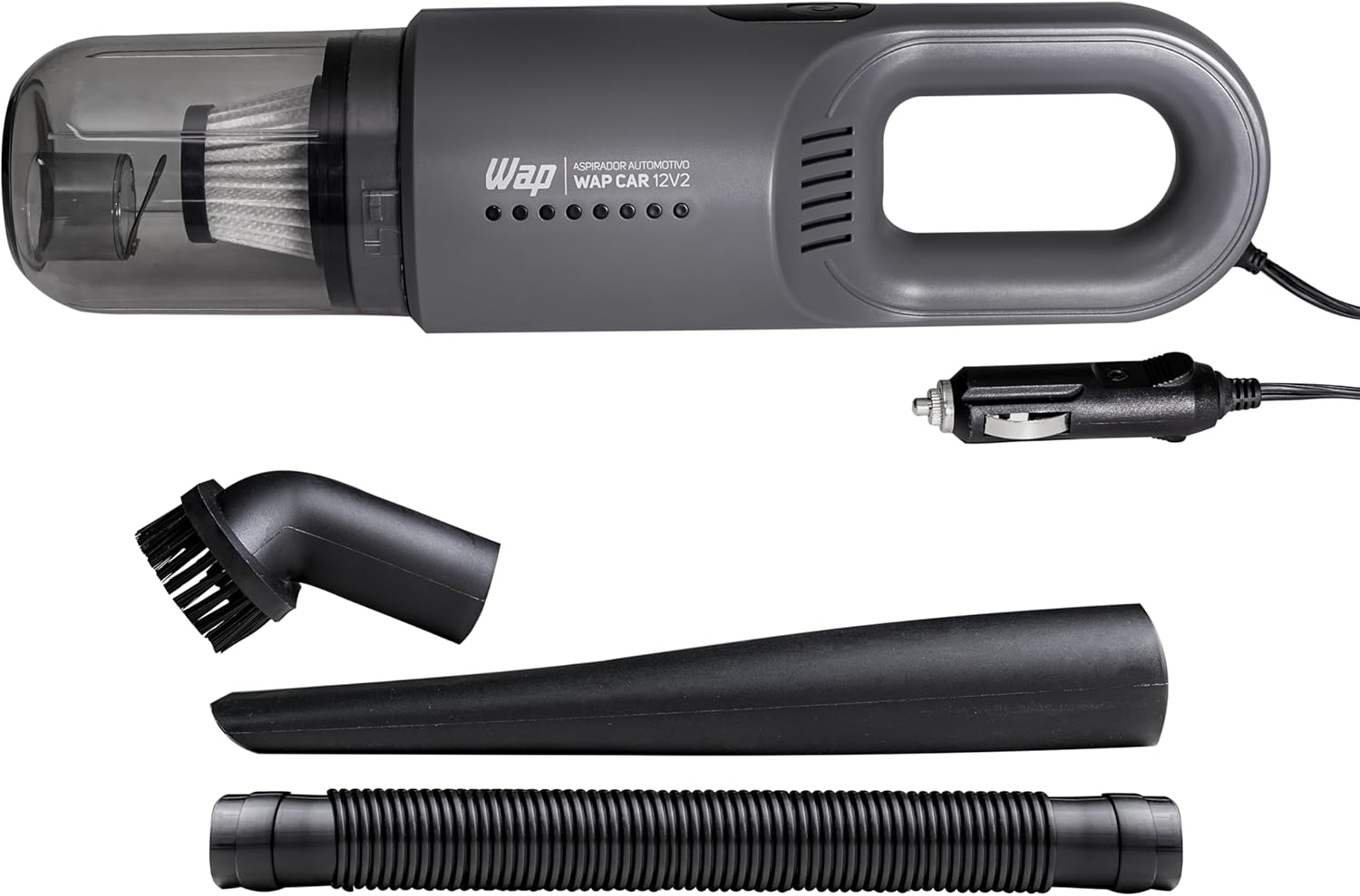 WAP Aspirador de Pó Automotivo CAR 12V2, Portátil, 420ml, com Recipiente Removível e Filtro Lavável