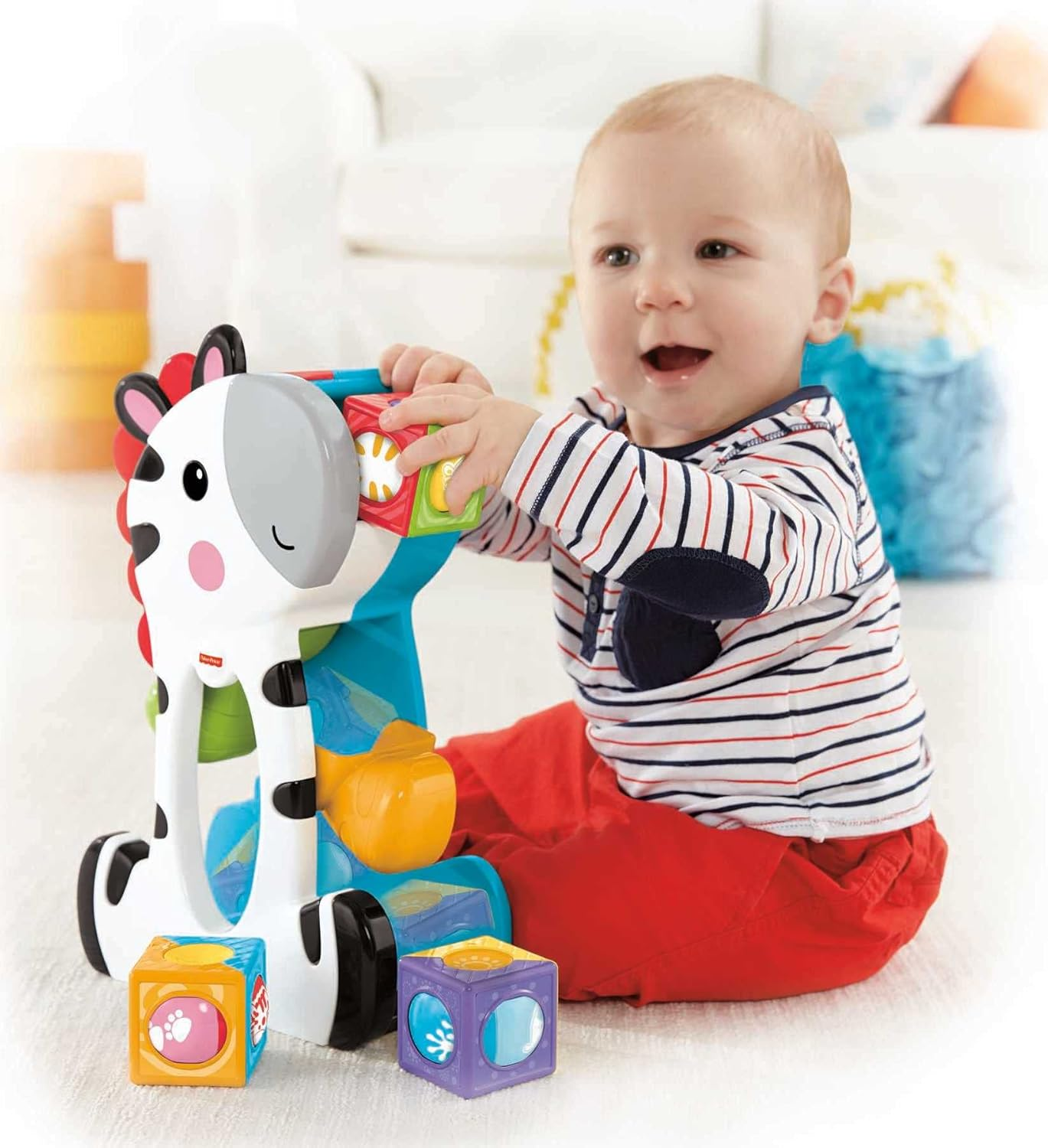 Fisher-Price Brinquedo para Bebês Zebra Blocos Surpresa para crianças a partir de 6 meses