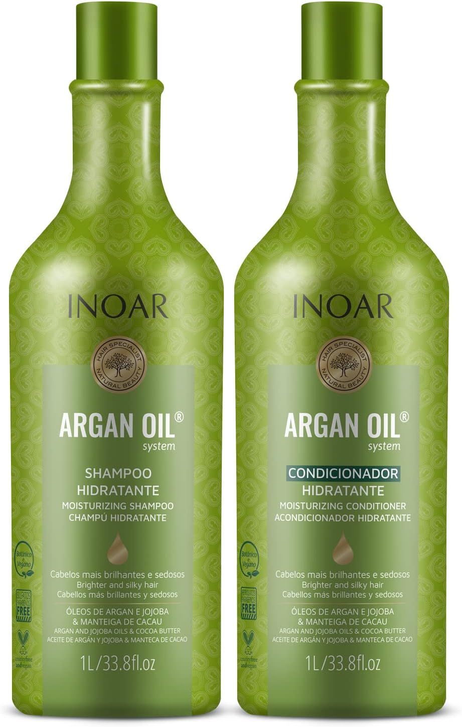 Inoar, Kit Argan Oil System – Shampoo e Condicionador 1L