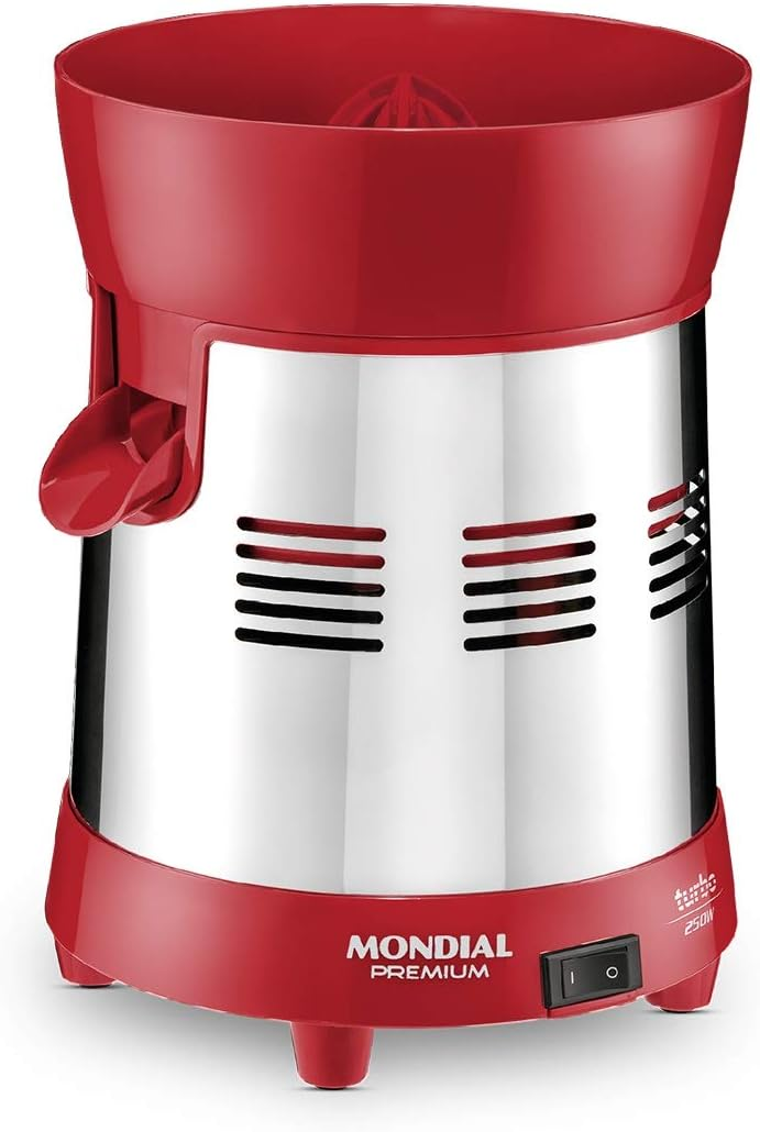 Extrator Turbo Premium, Mondial, Vermelho/Inox, 250W, Bivolt – E-24
